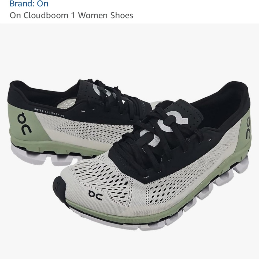 On Running Cloudboom Sneakers Black, white, Helion Green